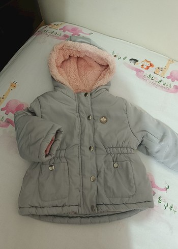 Düğmeli Gri Kız Çocuk Ceketi - Görsel 3
