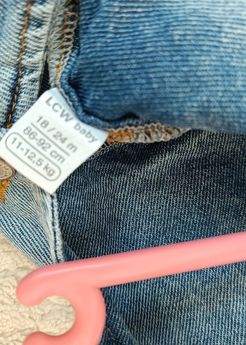 Kız Çocuk Mavi Bağlama Desenli Bol Kesim Denim Tulum - Görsel 4