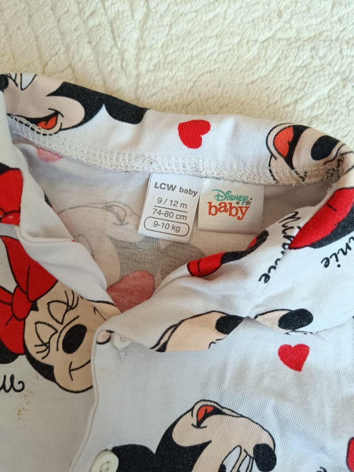 Uzun Kollu Minnie Mouse Baskılı Kız Pijaması - Görsel 5