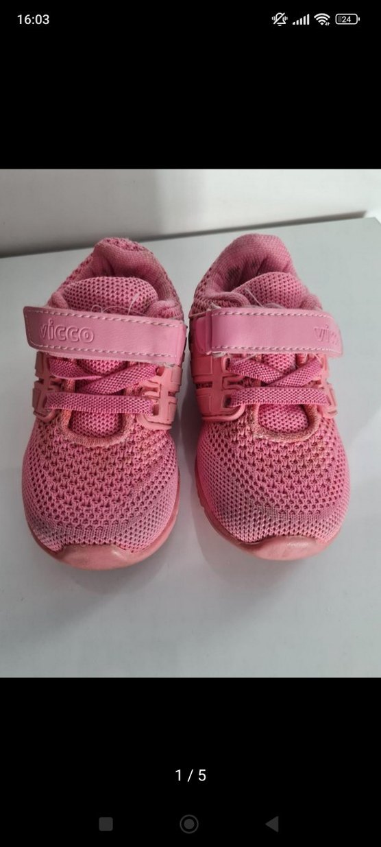 Kız Çocuk Pembe Cırtlı Spor Ayakkabı - Görsel 2