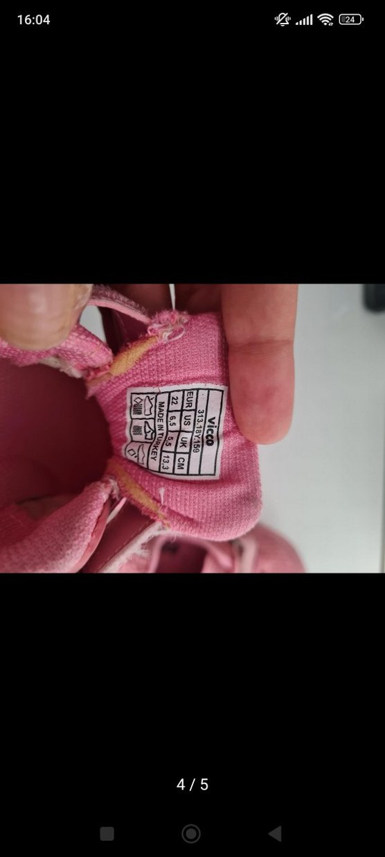 Kız Çocuk Pembe Cırtlı Spor Ayakkabı - Görsel 3