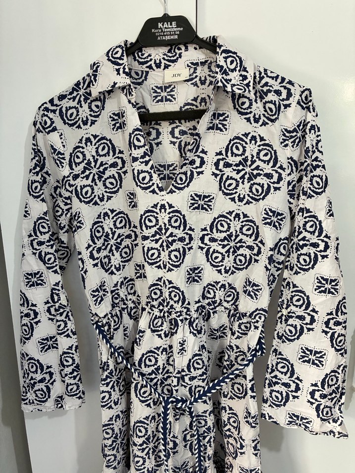 Bohem Desenli Bağlamalı Elbise - Görsel 2