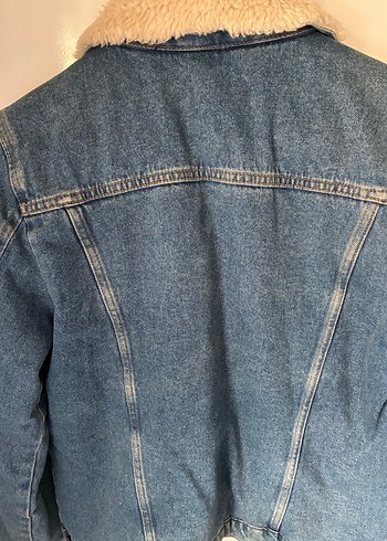 Stradivarius Düğmeli Kadın Mavi Denim Ceket - Görsel 7