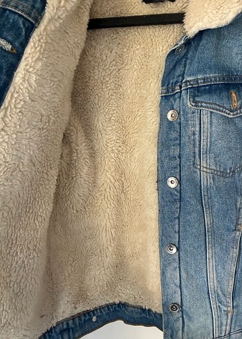 Stradivarius Düğmeli Kadın Mavi Denim Ceket - Görsel 5