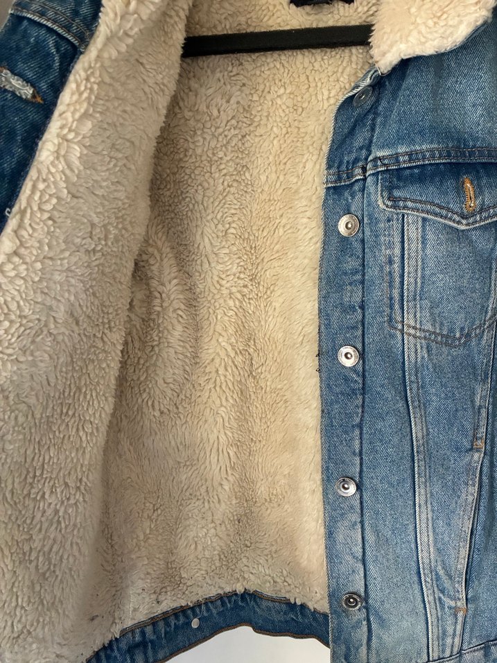 Stradivarius Düğmeli Kadın Mavi Denim Ceket - Görsel 5
