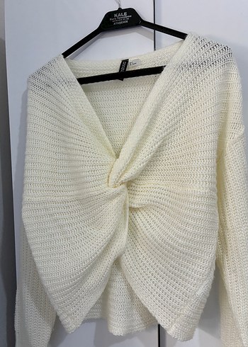 H&M Beyaz Örgü Kadın Triko Kazak - Görsel 4
