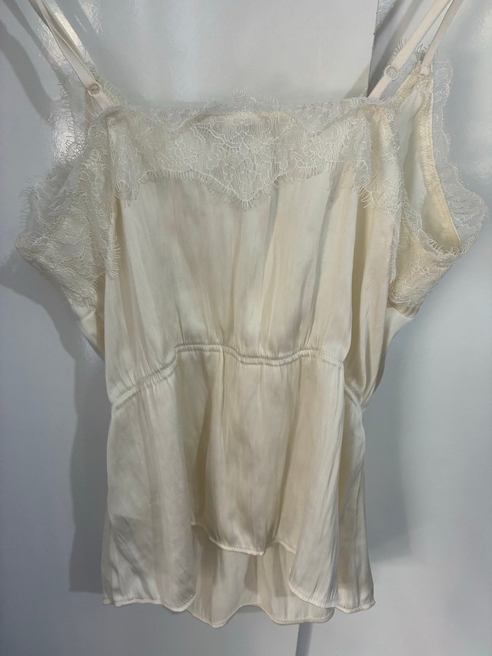 H&M Dantel Detaylı Beyaz Askısız Kadın Bluz - Görsel 5