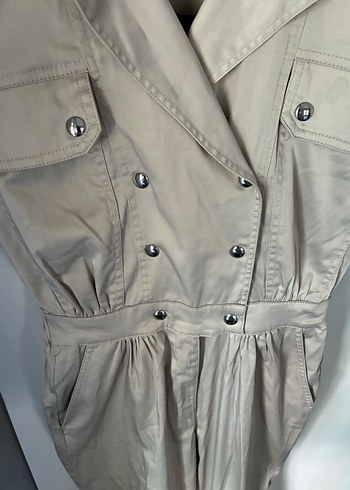 Mavi marka Serenay Bej Kadın Midi Tulum, Düğmeli, Kısa Kollu - Görsel 4