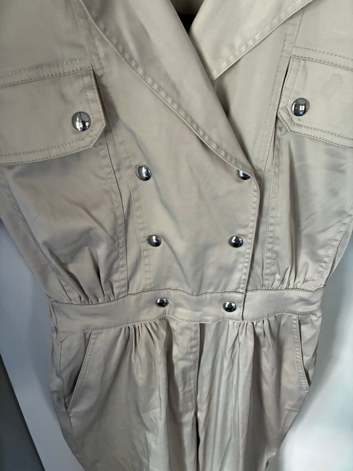 Mavi marka Serenay Bej Kadın Midi Tulum, Düğmeli, Kısa Kollu - Görsel 4