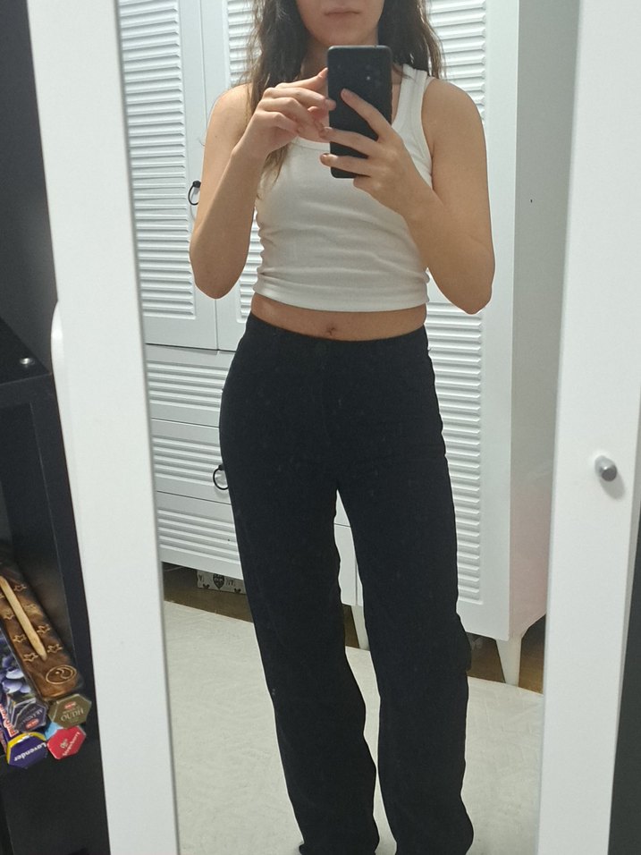 Siyah kumaş pantolon - Görsel 3