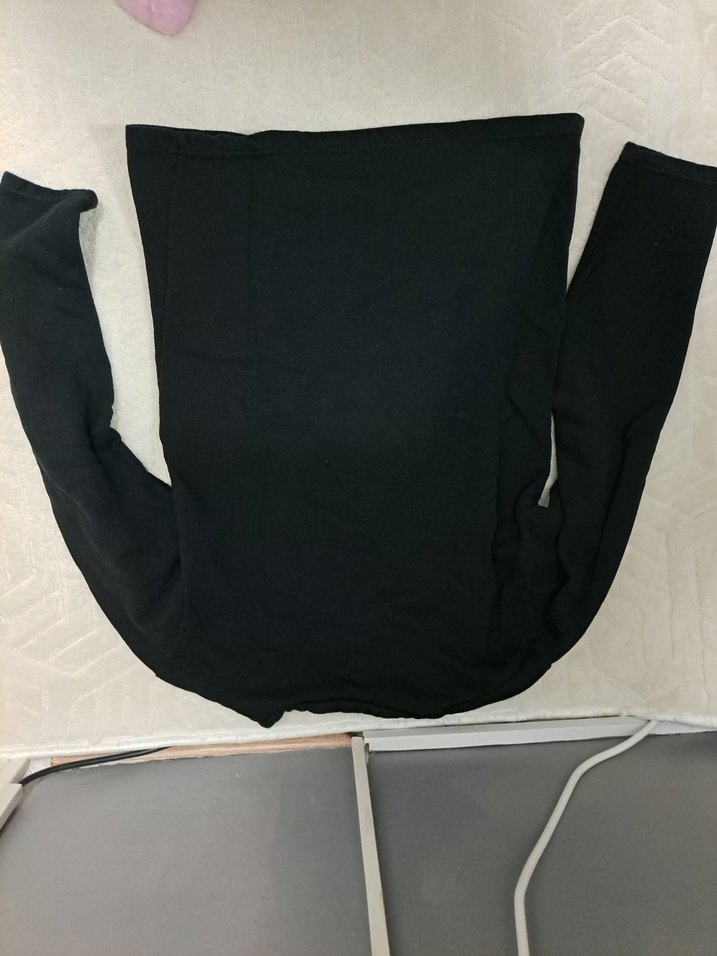 Siyah uzun kollu polar sweat - Görsel 2