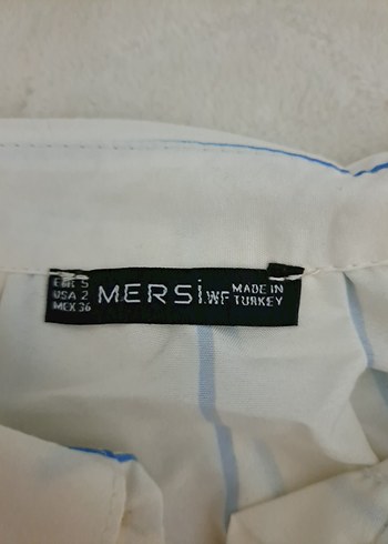 beyaz mavi çizgili Gömlek - Görsel 2
