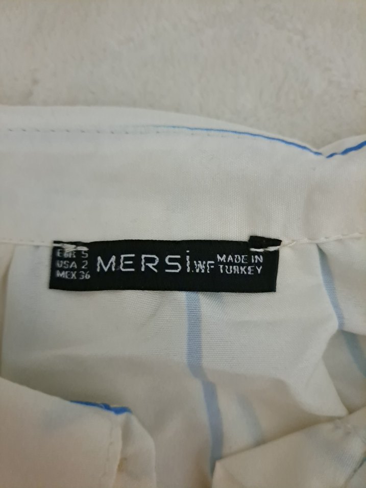 beyaz mavi çizgili Gömlek - Görsel 2