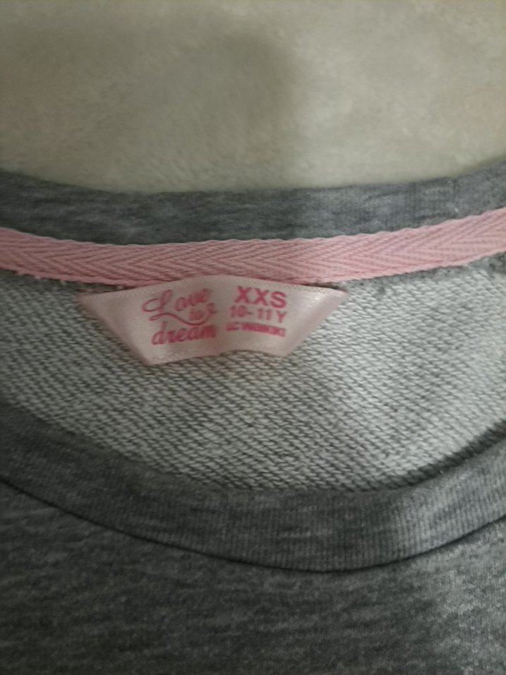 Gri Baskılı Kadın Sweatshirt - Görsel 2