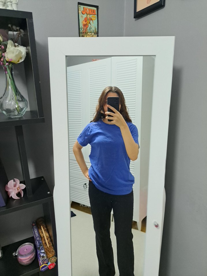 Mavi Kısa Kollu Tişört - Görsel 3