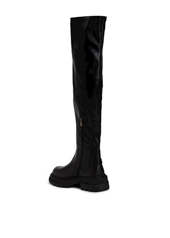 Siyah Deri  Dizüstü çizme Bot - Görsel 2