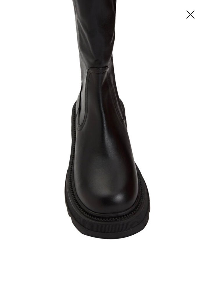 Siyah Deri  Dizüstü çizme Bot - Görsel 3