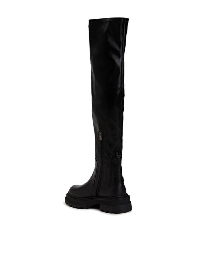 Siyah Deri  Dizüstü çizme Bot - Görsel 2