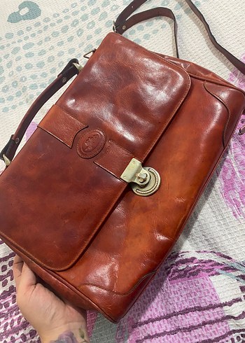 American Vintage Hi Tec İngilizce Tasarimi Vintage Deri Postaci Evrak Cantasi