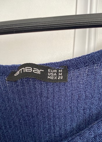 Diğer Mavi Triko Kadın Uzun Kollu Bluz