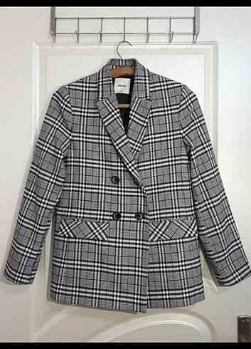 Koton Ekoseli Kruvaze Blazer Ceket 