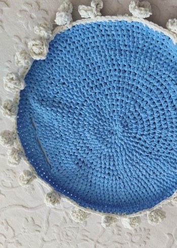 Mavi Örgü Çocuk yelegi ve gül buketi el emegi göz nuru - Görsel 3