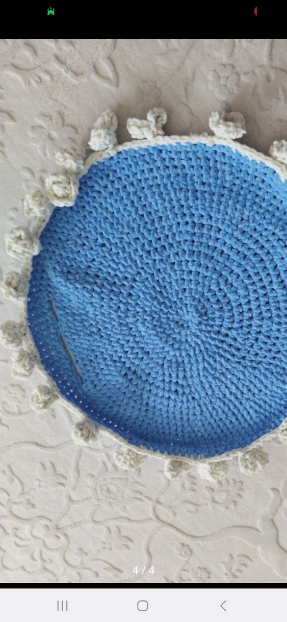 Mavi Örgü Çocuk yelegi ve gül buketi el emegi göz nuru - Görsel 3