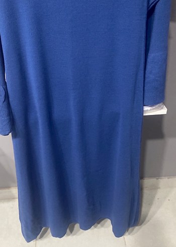 Uzun Kollu Mavi Kadın Triko Elbise - Görsel 2