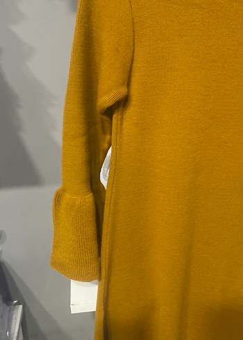 Sarı Uzun Kollu Triko Elbise - Görsel 2