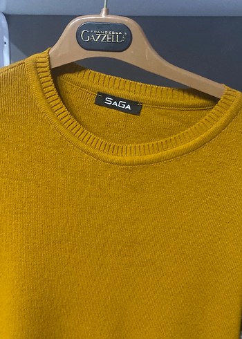 Sarı Uzun Kollu Triko Elbise - Görsel 3