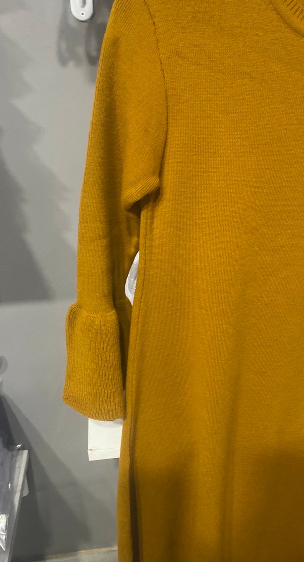 Sarı Uzun Kollu Triko Elbise - Görsel 2