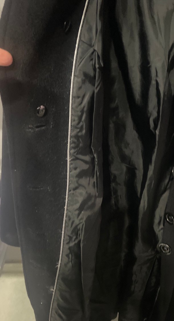 Siyah Düğmeli Uzun Kadın Kaban - Görsel 5