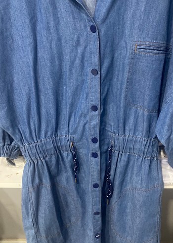 Mavi Düğmeli Midi Denim Ceket - Görsel 2