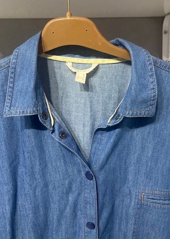 Mavi Düğmeli Midi Denim Ceket - Görsel 3