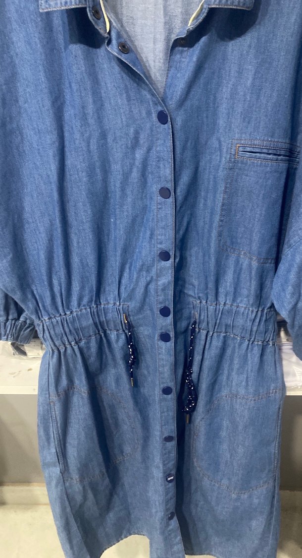 Mavi Düğmeli Midi Denim Ceket - Görsel 2