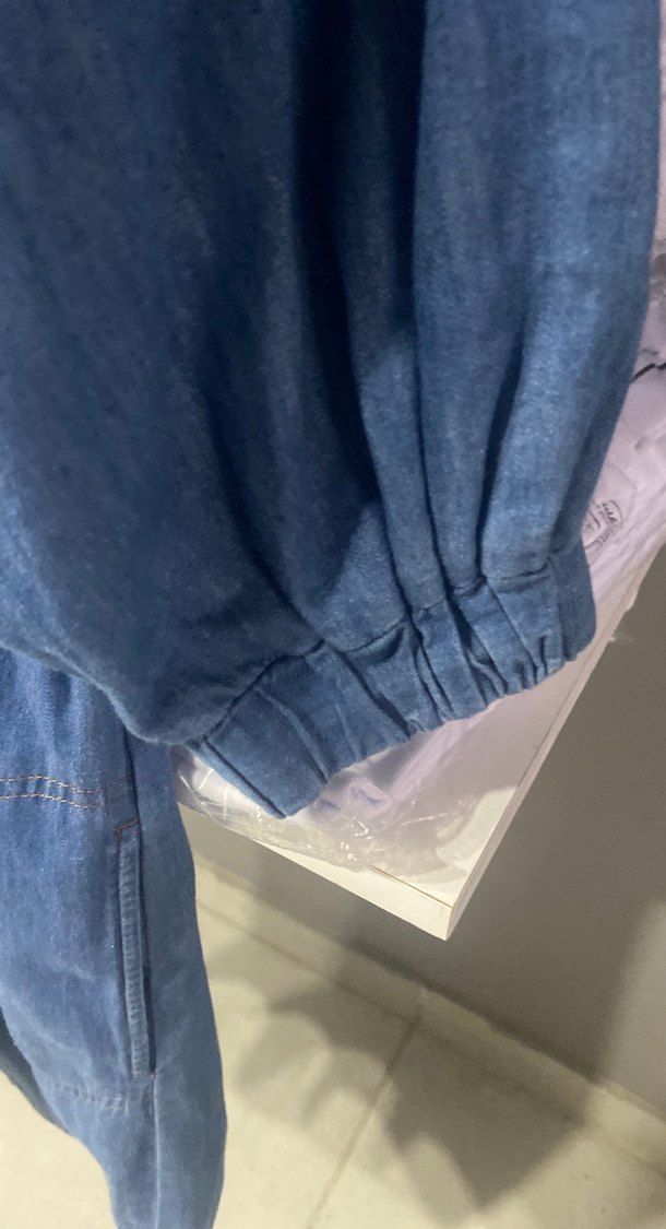 Mavi Düğmeli Midi Denim Ceket - Görsel 4