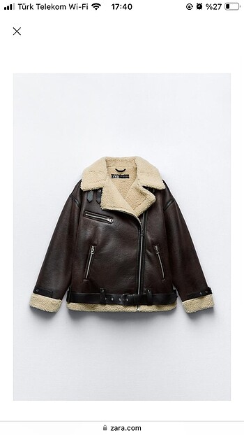 zara içi tüylü biker kaban