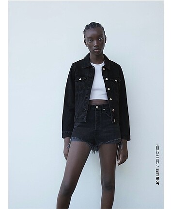 Zara Yüksek Bel Siyah Şort Zara Jean / Kot Şort %20 İndirimli - Gardrops