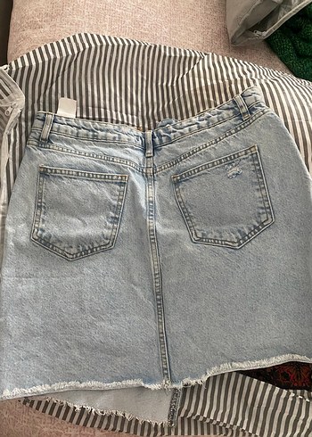 38 Beden Kadın Mavi Denim Midi Etek
