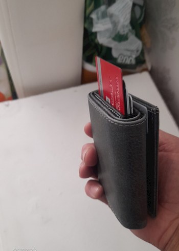 Gri renk Minimalist deri Erkek Cüzdan - Görsel 5