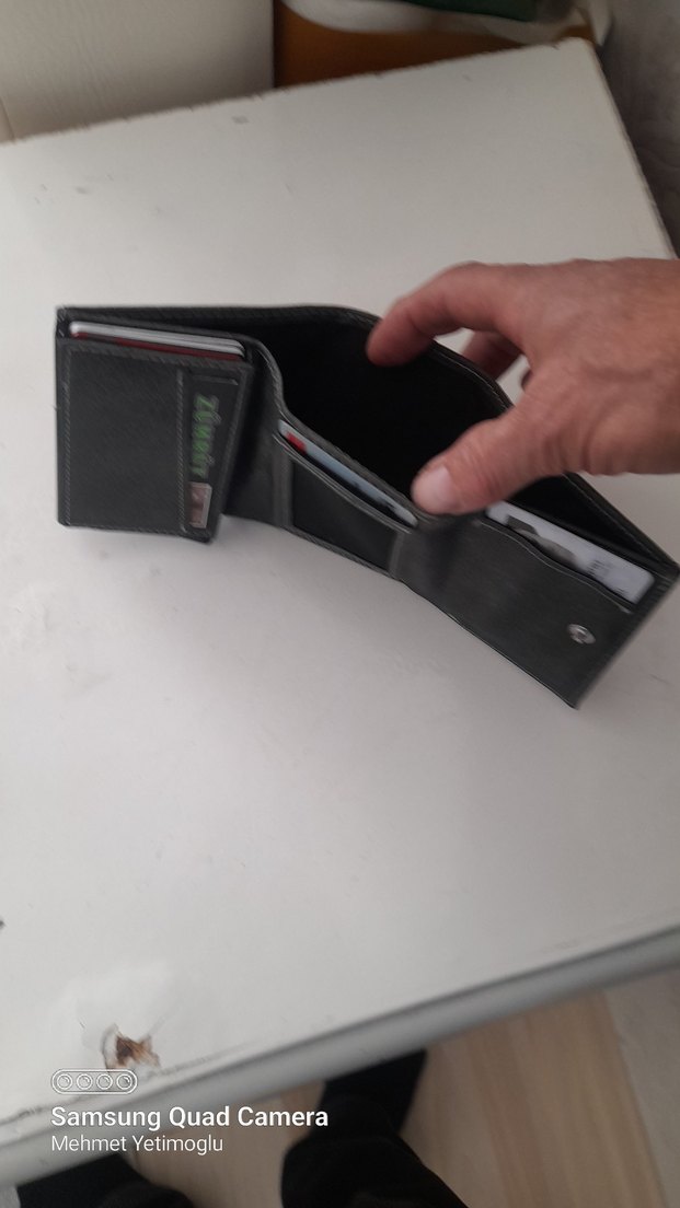 Gri renk Minimalist deri Erkek Cüzdan - Görsel 3