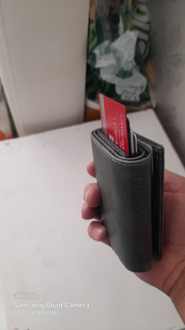 Gri renk Minimalist deri Erkek Cüzdan - Görsel 5