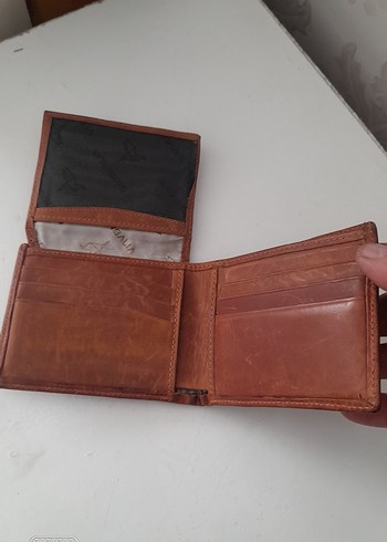 Kahverengi gercek deri Vintage Erkek Cüzdanı - Görsel 3