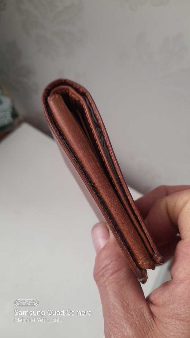Kahverengi gercek deri Vintage Erkek Cüzdanı - Görsel 5