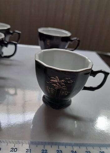Karaca 7 adet antika kahve fincanı tabaksiz 