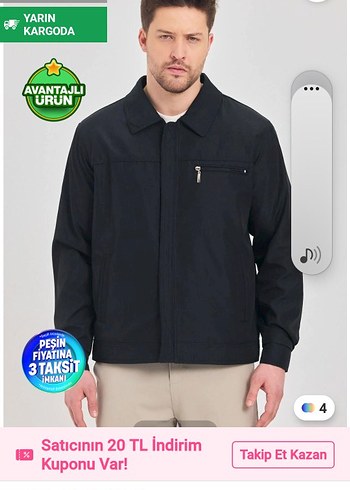 LC Waikiki Sehir Stiline Uygun Siyah Erkek Kase Mont