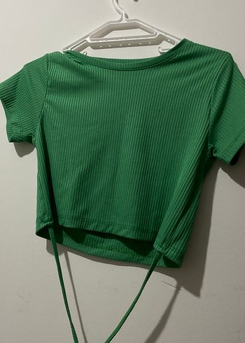 Yeşil Kısa Kollu Crop Top