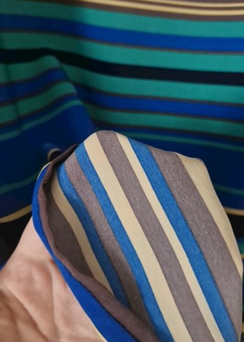 Çizgili  Midi Kadın Elbise - Görsel 4