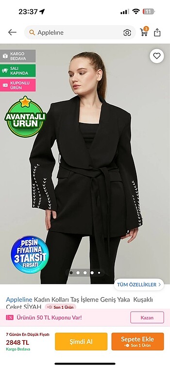 Taşlı blazer ceket
