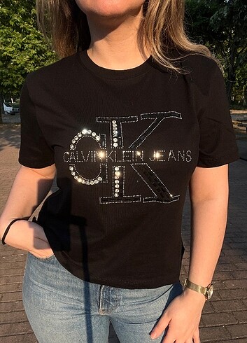 s Beden Calvin Klein Taşlı T-shirt